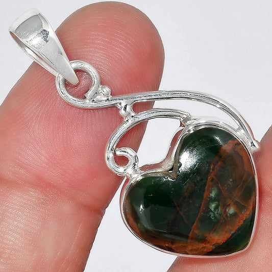 Heart Turkish Rainforest Chrysocolla Pendant P-1352 SDP157036