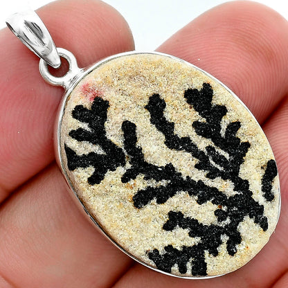 Natural Germany Psilomelane Dendrite Pendant P-1001 SDP157353