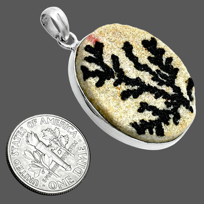 Natural Germany Psilomelane Dendrite Pendant P-1001 SDP157353