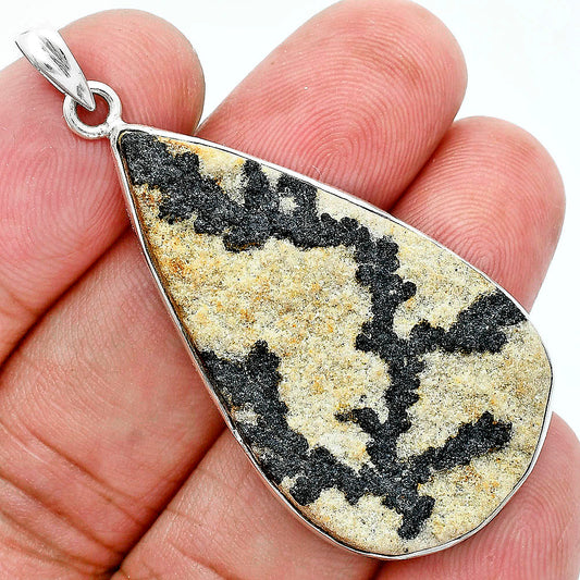 Natural Germany Psilomelane Dendrite Pendant P-1001 SDP157354