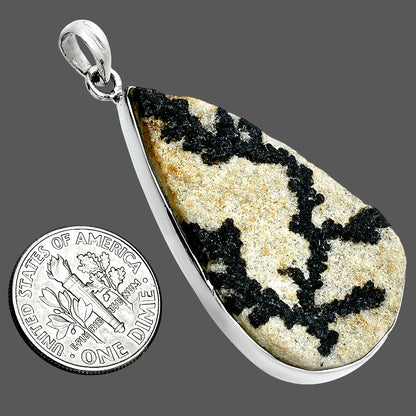 Natural Germany Psilomelane Dendrite Pendant P-1001 SDP157354