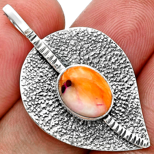 Kingman Orange Dahlia Turquoise Pendant P-1218 SDP157413
