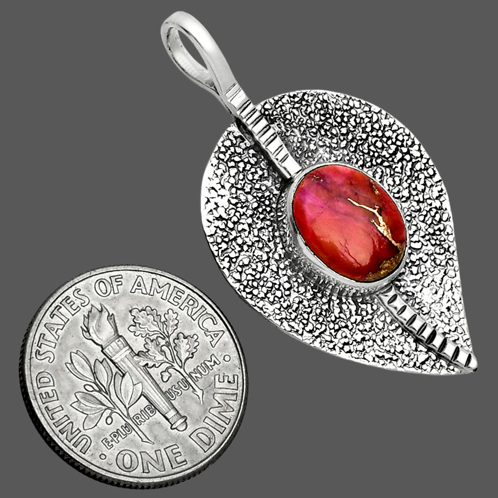 Kingman Orange Dahlia Turquoise Pendant P-1218 SDP157423