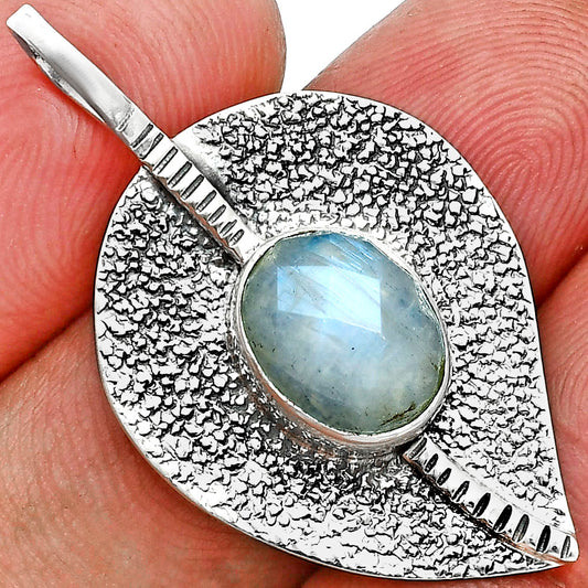 Rainbow Moonstone Checker - India Pendant P-1218 SDP157433