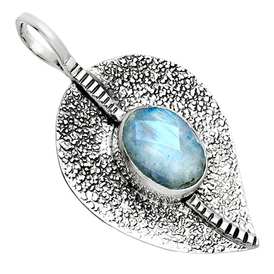 Rainbow Moonstone Checker - India Pendant P-1218 SDP157433
