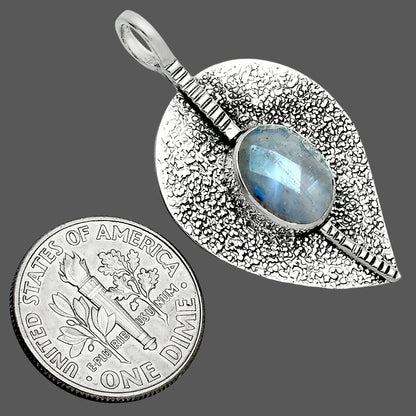 Rainbow Moonstone Checker - India Pendant P-1218 SDP157435