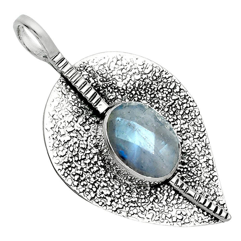 Rainbow Moonstone Checker - India Pendant P-1218 SDP157435