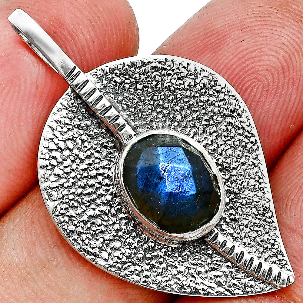 Blue Labradorite Checker - Madagascar Pendant P-1218 SDP157436