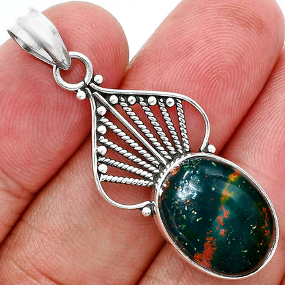 Natural Blood Stone - India Pendant P-1541 SDP157509