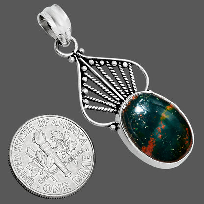 Natural Blood Stone - India Pendant P-1541 SDP157509