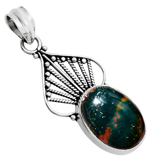 Natural Blood Stone - India Pendant P-1541 SDP157509
