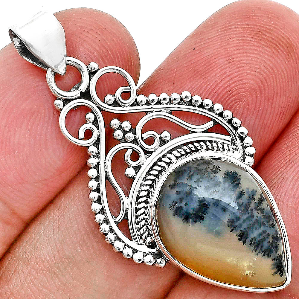 Natural Robinson Ranch Plume Agate Pendant P-1541 SDP157513