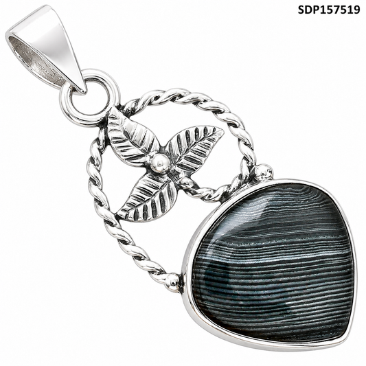 Crown Of Silver Psilomelane - Black Malachite Pendant P-1688 SDP157519