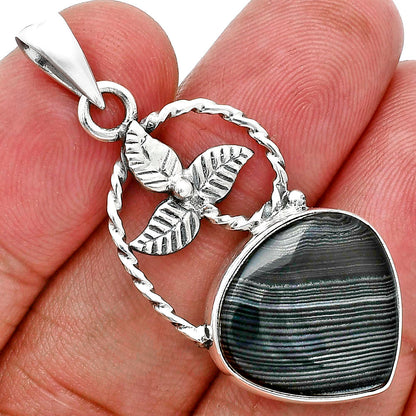 Crown Of Silver Psilomelane - Black Malachite Pendant P-1688 SDP157519