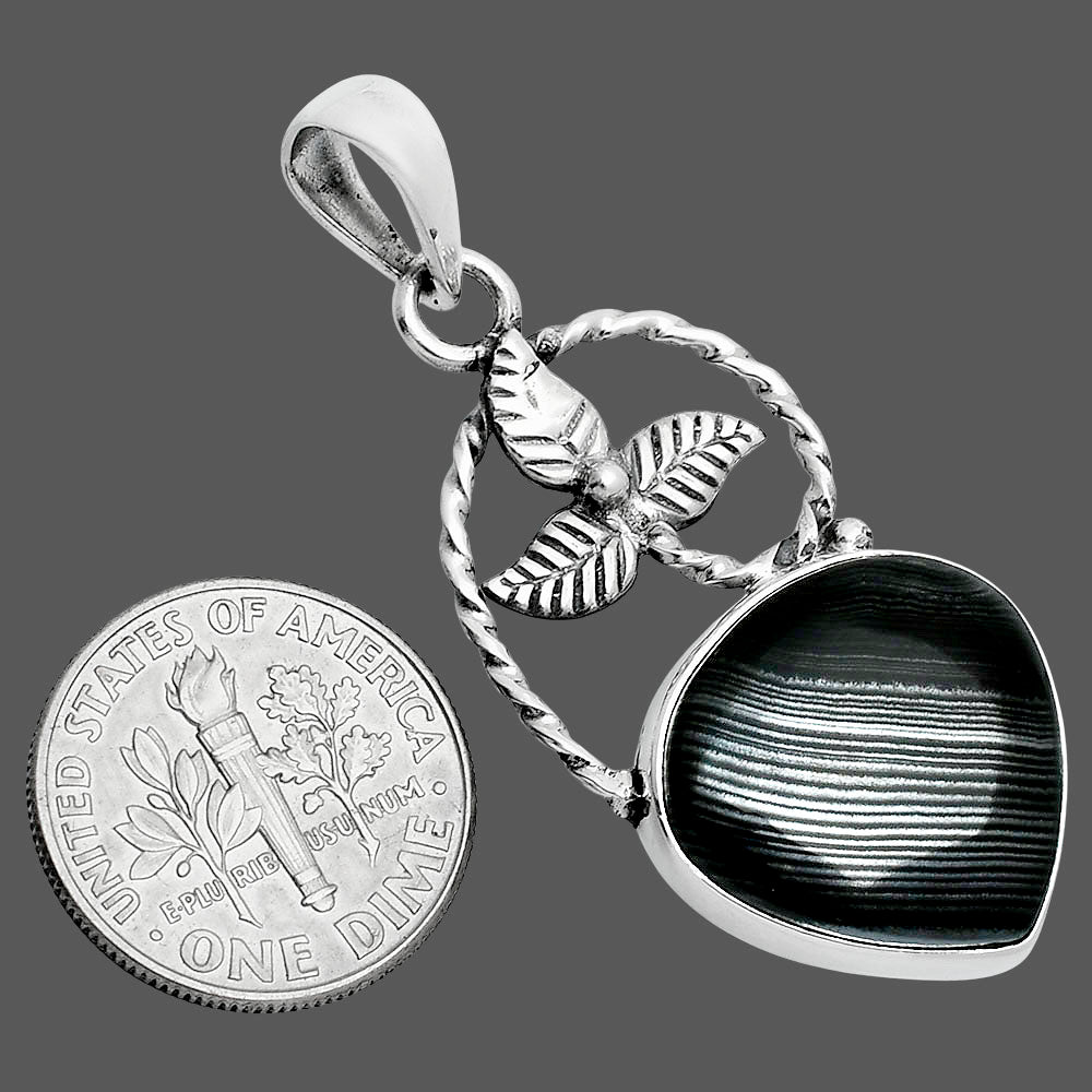 Crown Of Silver Psilomelane - Black Malachite Pendant P-1688 SDP157519