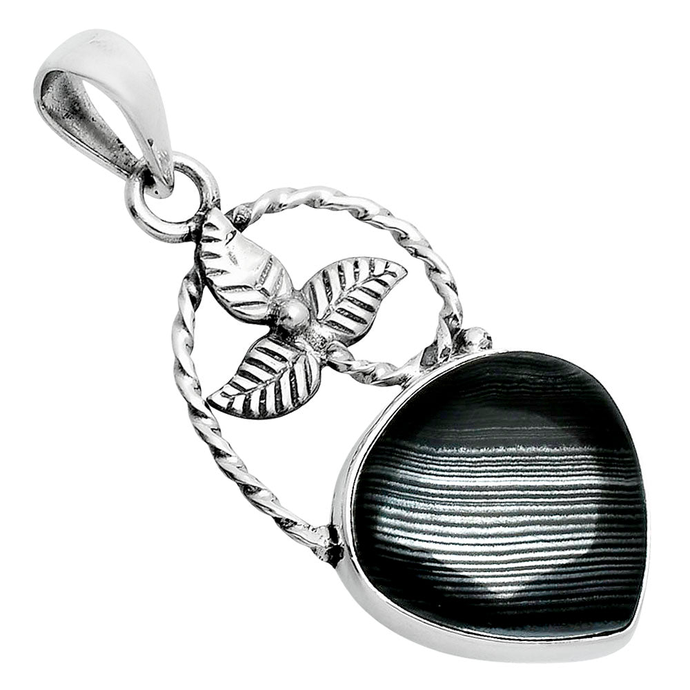 Crown Of Silver Psilomelane - Black Malachite Pendant P-1688 SDP157519