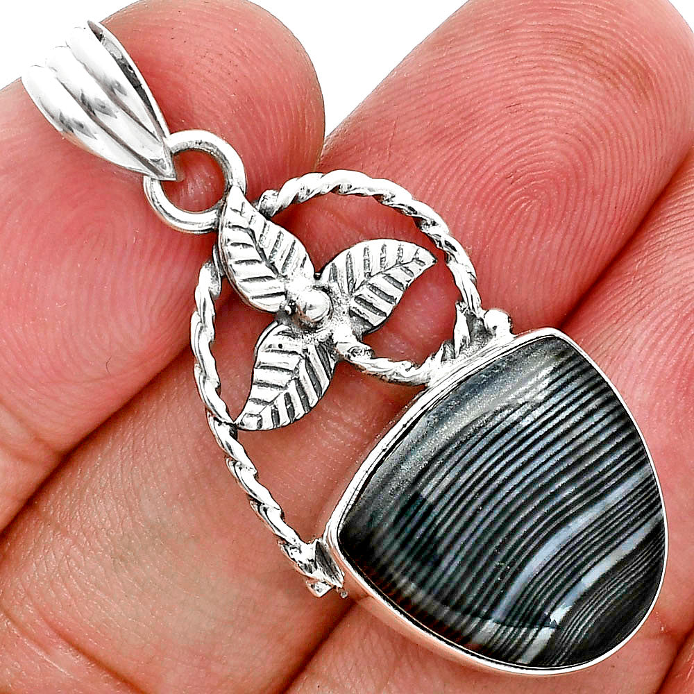 Crown Of Silver Psilomelane - Black Malachite Pendant P-1688 SDP157522