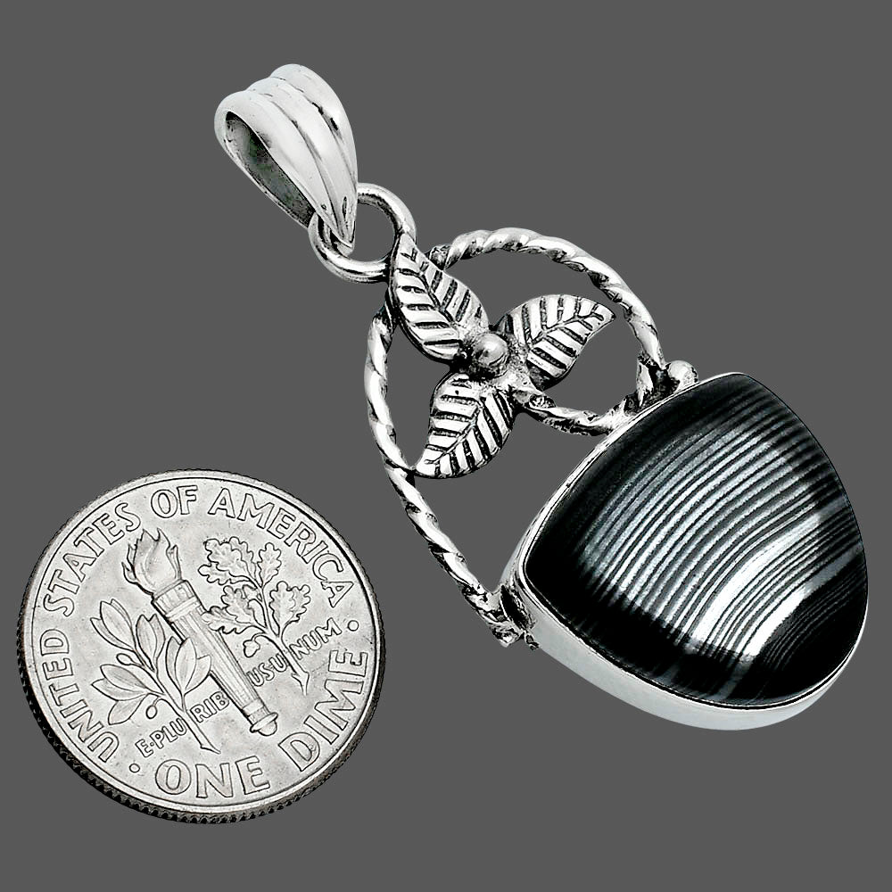 Crown Of Silver Psilomelane - Black Malachite Pendant P-1688 SDP157522