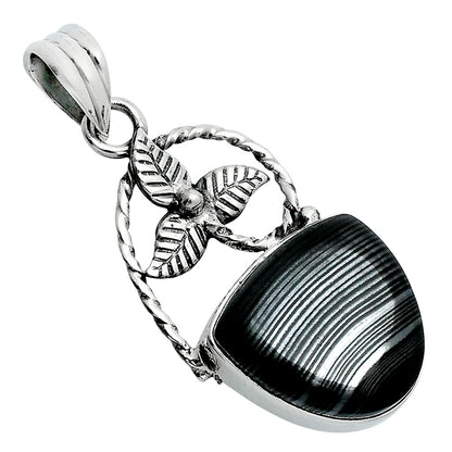 Crown Of Silver Psilomelane - Black Malachite Pendant P-1688 SDP157522