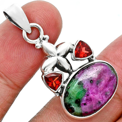 Ruby-Zoisite & Garnet Pendant P-1673 SDP157523