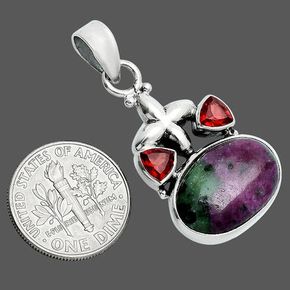 Ruby-Zoisite & Garnet Pendant P-1673 SDP157523