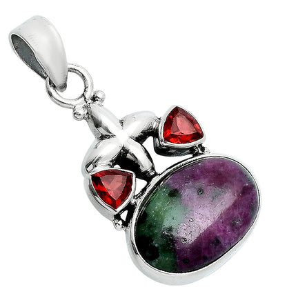 Ruby-Zoisite & Garnet Pendant P-1673 SDP157523