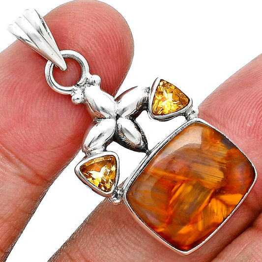 Pietersite - Namibia & Citrine Pendant P-1673 SDP157527