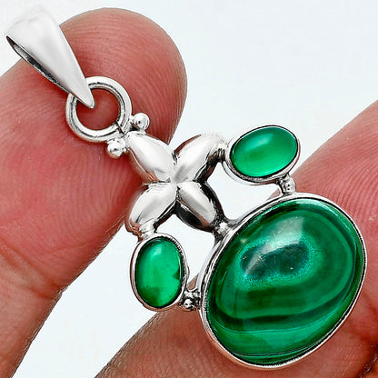 Malachite Eye - Congo & Green Onyx Pendant P-1673 SDP157531