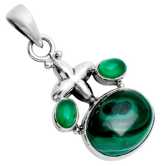 Malachite Eye - Congo & Green Onyx Pendant P-1673 SDP157531