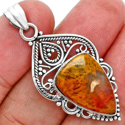 Natural Red Moss Agate Pendant P-1541 SDP157533