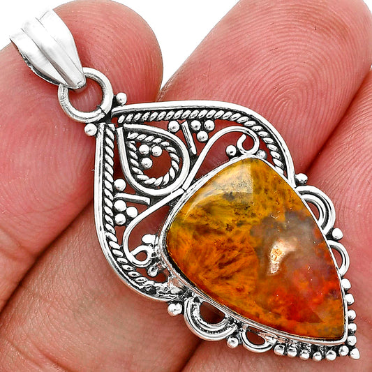 Natural Red Moss Agate Pendant P-1541 SDP157533