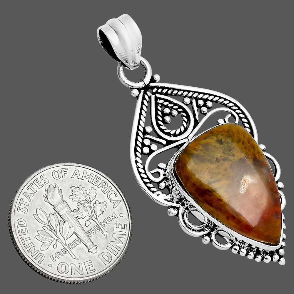 Natural Red Moss Agate Pendant P-1541 SDP157533