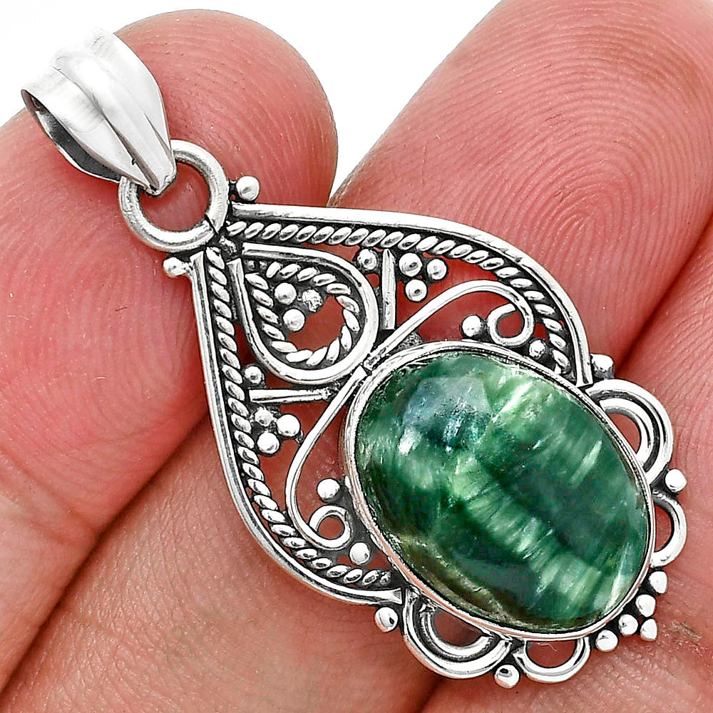 Natural Russian Seraphinite Pendant P-1541 SDP157534