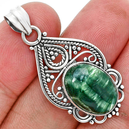 Natural Russian Seraphinite Pendant P-1541 SDP157534