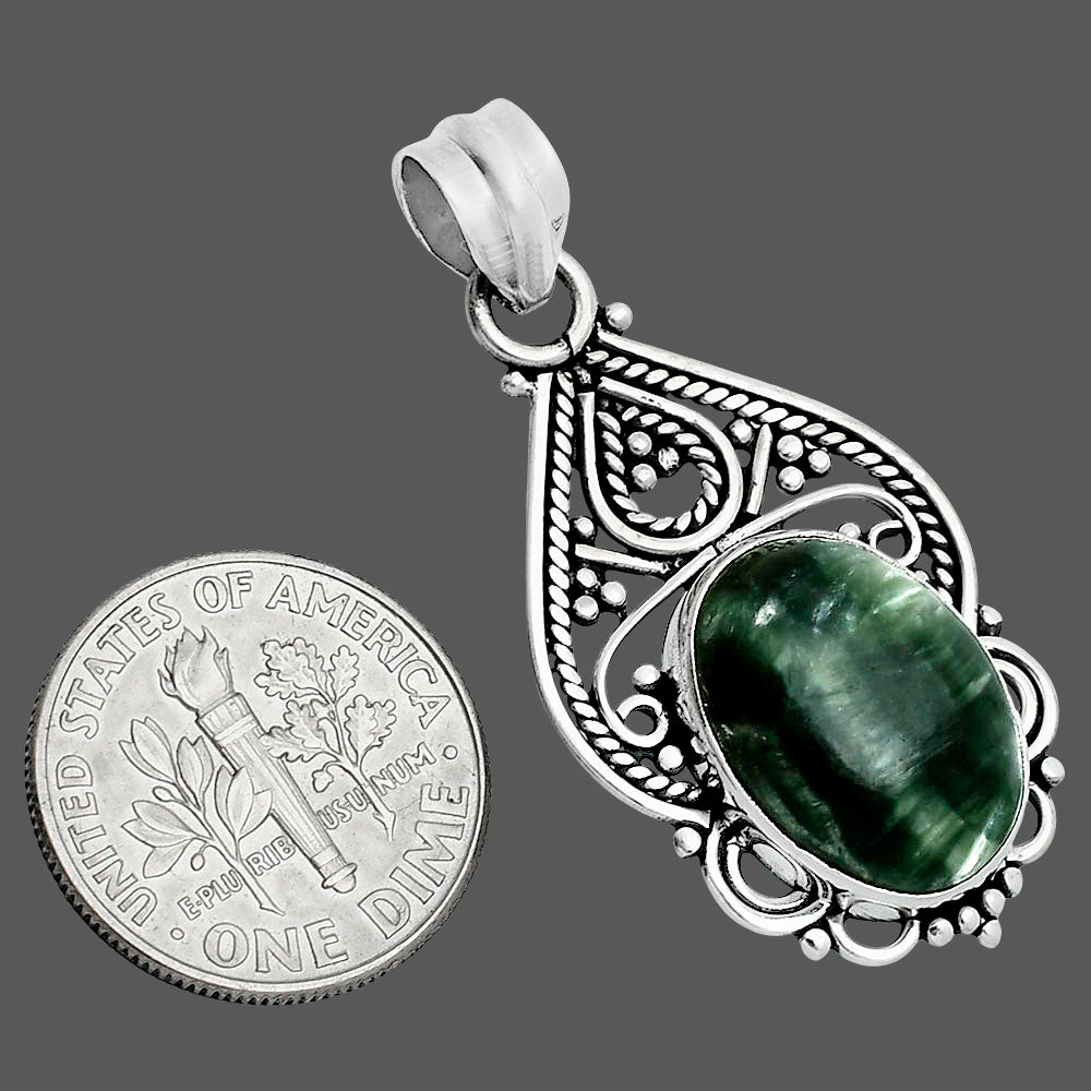 Natural Russian Seraphinite Pendant P-1541 SDP157534