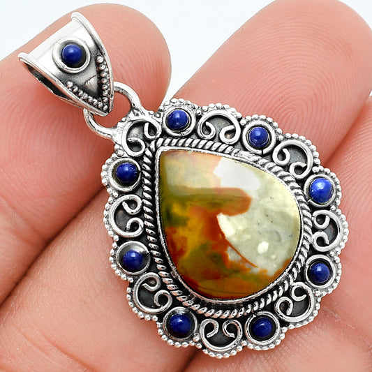 Rocky Butte Picture Jasper & Lapis Lazuli Pendant P-1144 SDP157600