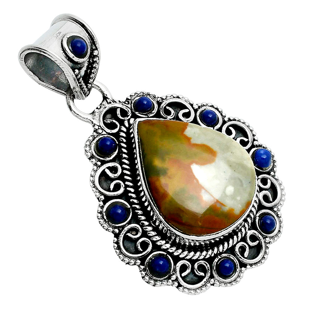 Rocky Butte Picture Jasper & Lapis Lazuli Pendant P-1144 SDP157600