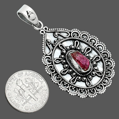 Natural Pink Tourmaline Rough Pendant P-1214 SDP157606