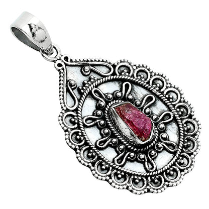 Natural Pink Tourmaline Rough Pendant P-1214 SDP157606