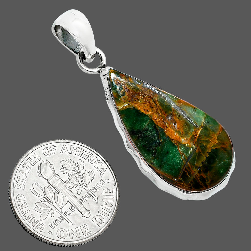 Turkish Rainforest Chrysocolla Pendant P-1110 SDP157629