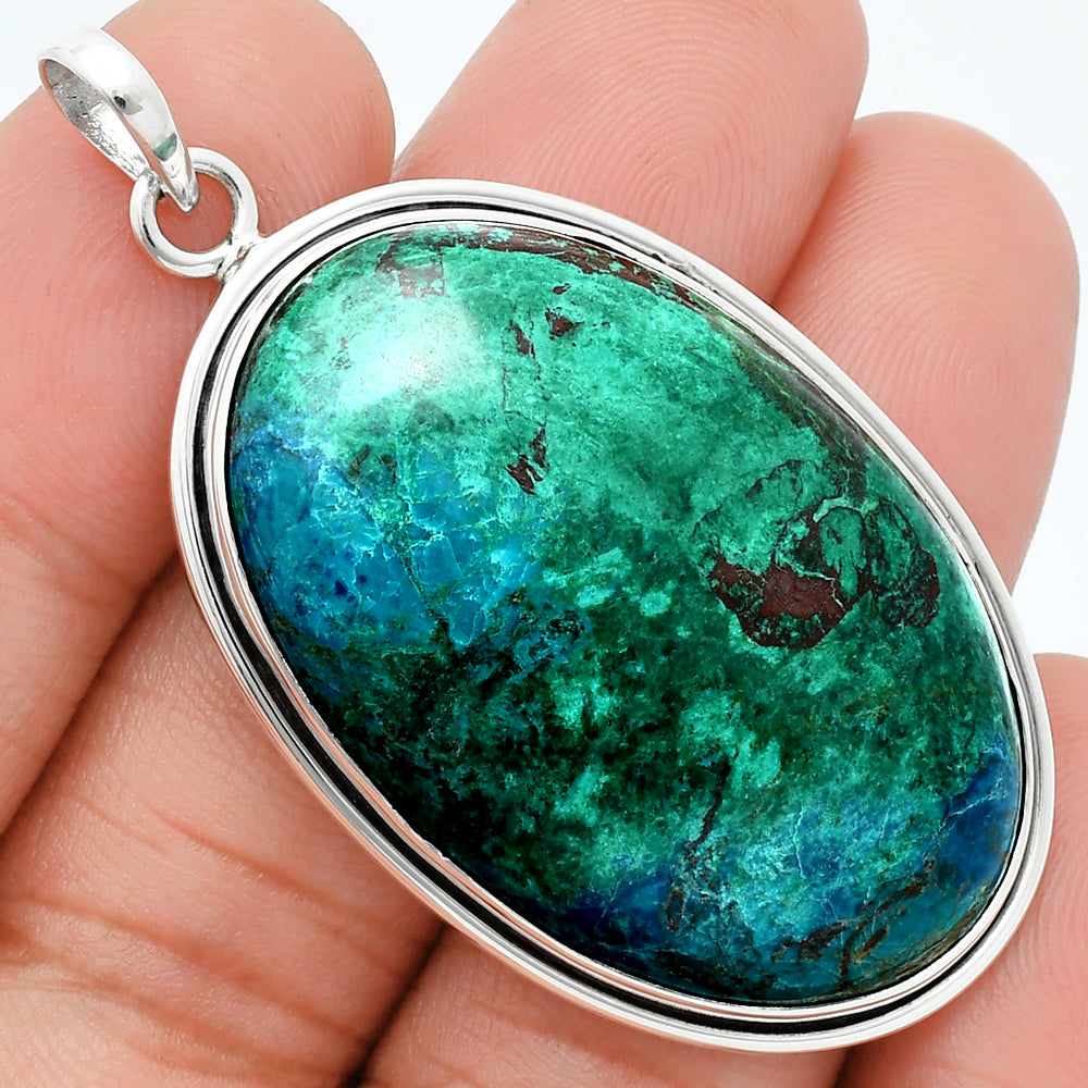 Natural Azurite Chrysocolla Pendant P-1050 SDP157655