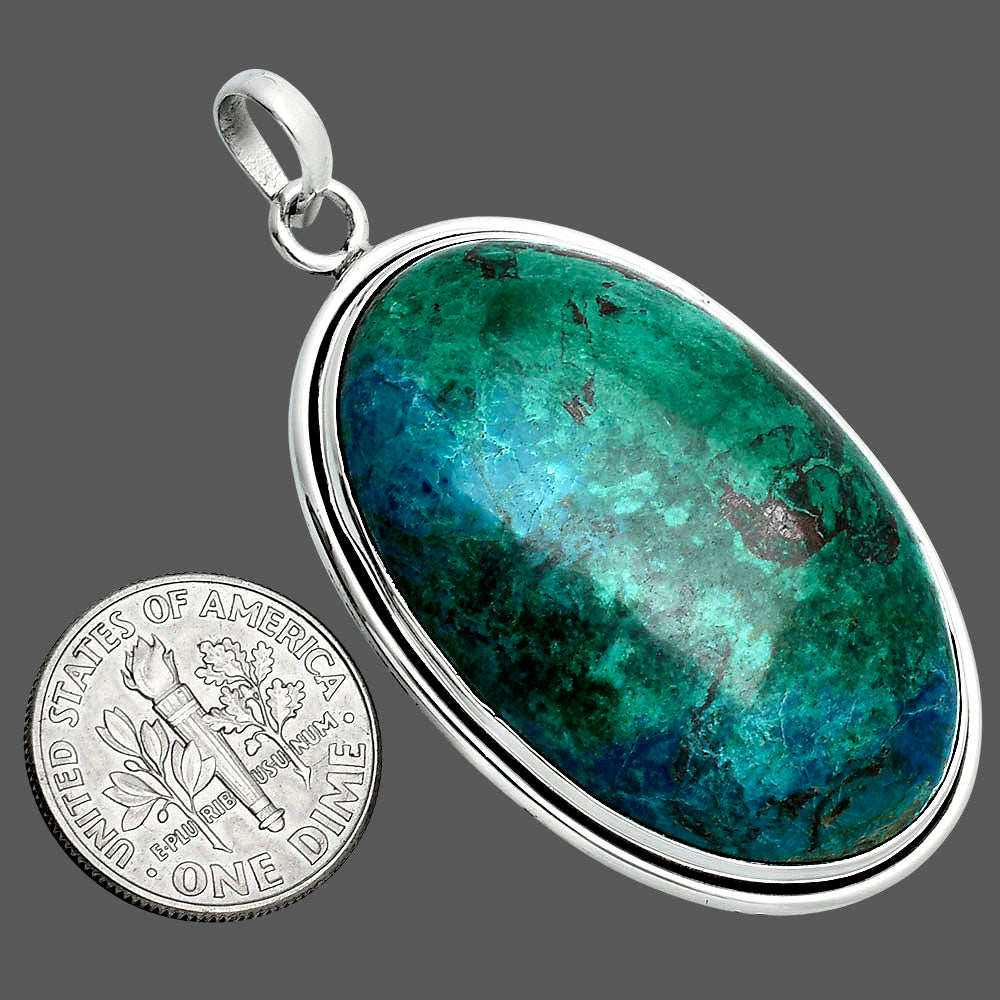 Natural Azurite Chrysocolla Pendant P-1050 SDP157655