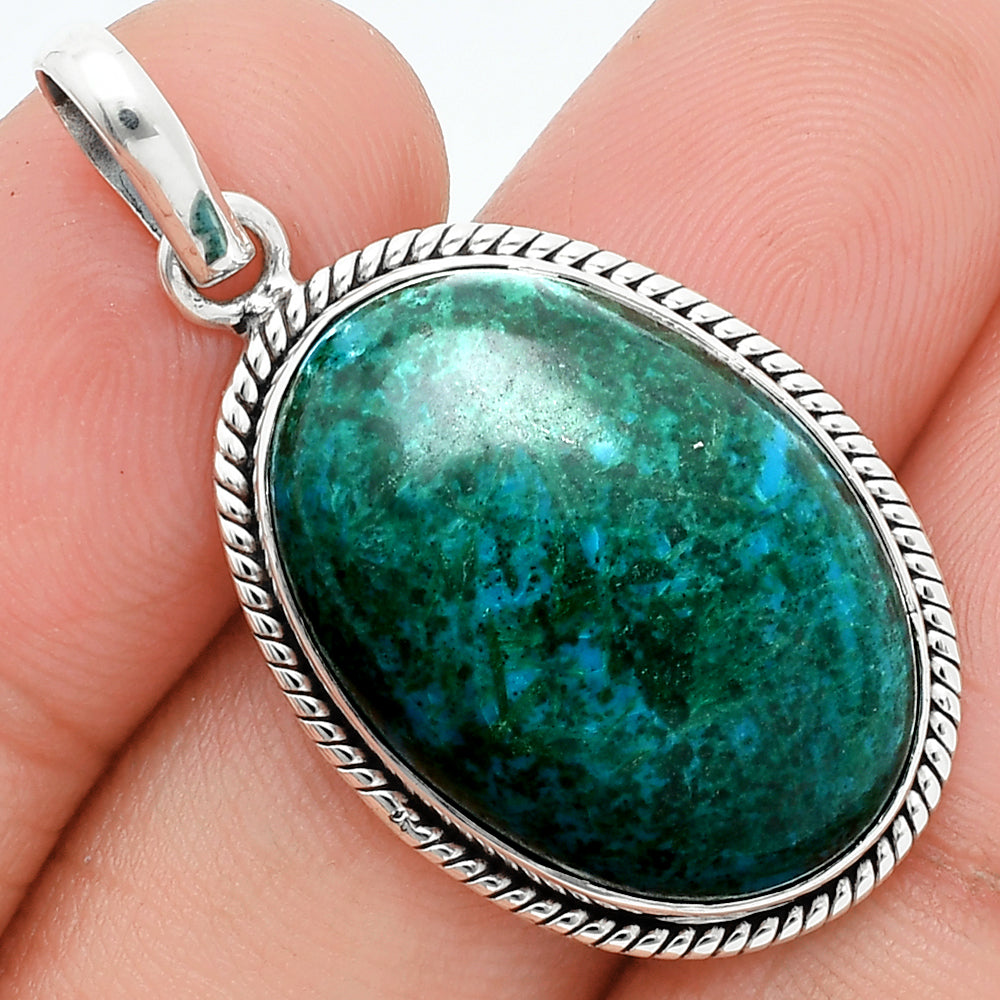 Natural Azurite Chrysocolla Pendant P-1056 SDP157659
