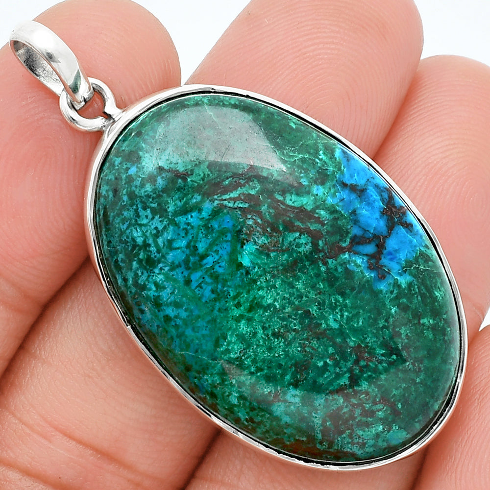 Natural Azurite Chrysocolla Pendant P-1001 SDP157673