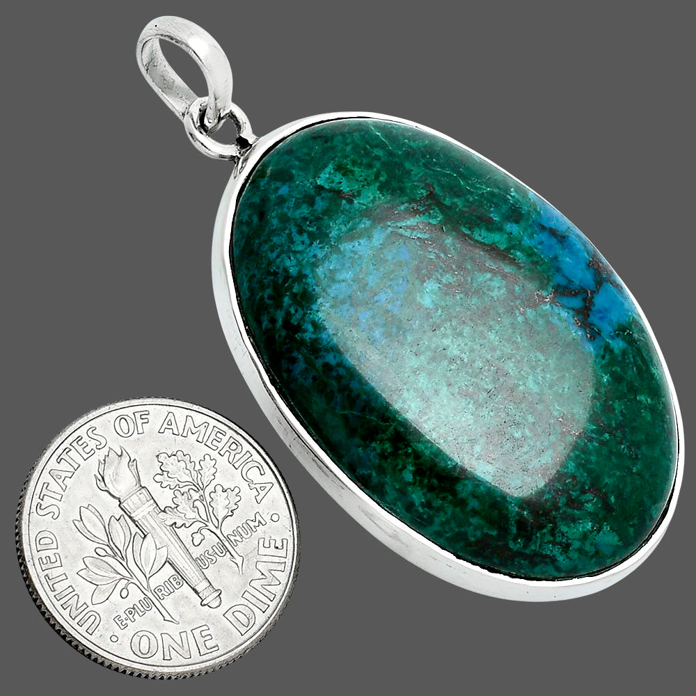 Natural Azurite Chrysocolla Pendant P-1001 SDP157673