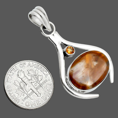 Natural Sandalwood & Citrine Pendant P-1057 SDP157696