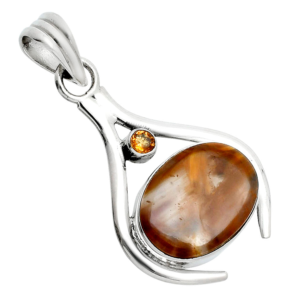 Natural Sandalwood & Citrine Pendant P-1057 SDP157696