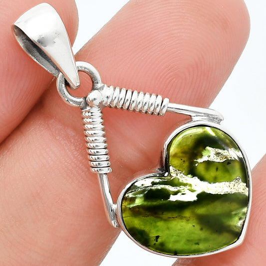 Heart Natural Chrome Chalcedony Pendant P-1600 SDP157698