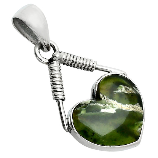 Heart Natural Chrome Chalcedony Pendant P-1600 SDP157698