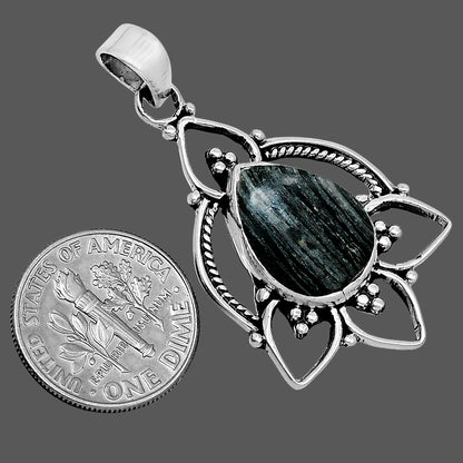Natural Silver Leaf Obsidian Pendant P-1444 SDP157711